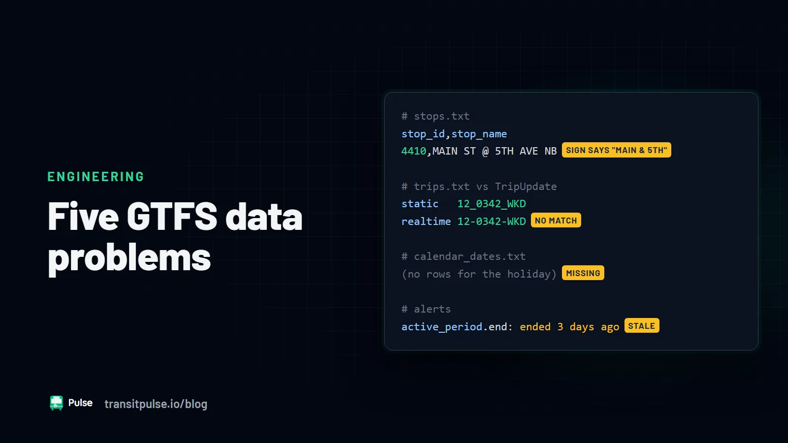 Five GTFS Data Problems That Confuse Riders and AI Agents