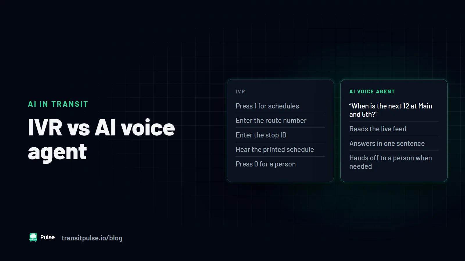 IVR vs AI Voice Agent: What Transit Agencies Need to Know